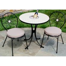 Alfresco Home Pina Colada Tile 25.7 Inch Round Beverage Cooler Table Bistro Group