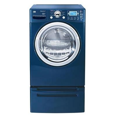 LG Gas Steam Dryer With Front Panel And Trilingual Blue LCD Display, 7.3 Cu Ft - Navy