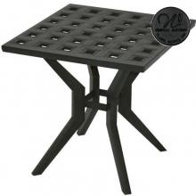 Windham Castings Cast Aluminum Square Metro Classic Side Table, Black