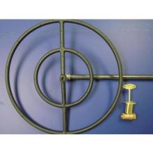 HPC 24 Inch Natural Gas Black Steel Round Fire Pit Kit - Match Light