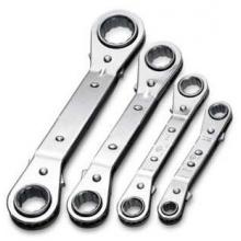 SK Hand Tool 4 Piece Fractional Offset Ratcheting Box End Wrench Set