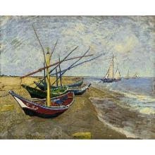 Fishing Boats On The Beach, Saintes-Maries-De-La-Mer 1888 Poster Print
