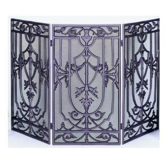 UniFlame 3 Panel Finish: Bronze Cast Aluminum Screen With Rem. Mesh