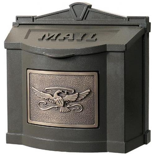 Wall Mount Series Mailbox W/ Eagle Accent - Bronze W/ Antique Bronze
