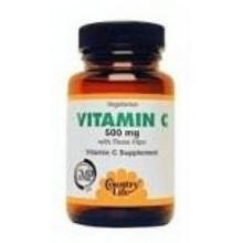 Country Life Vitamin C 500 With RH, 100 Tabs
