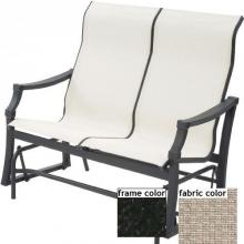 Suncoast Devereaux Sling Supreme Loveseat Glider - Ebony Frame And Nougat Fabric