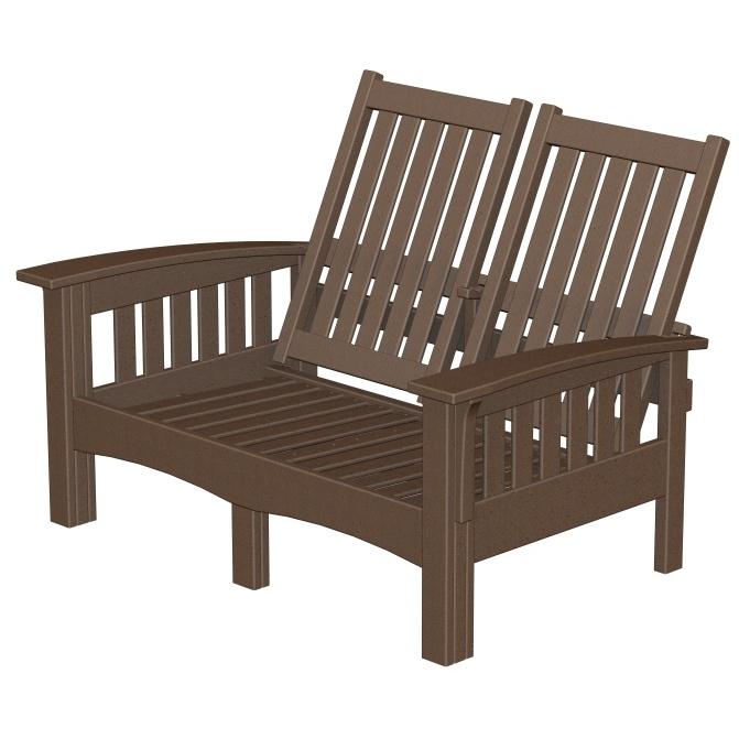 Poly-Wood Recycled Plastic Wood Mission Loveseat - Cushion Included