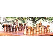 Groovy Stuff Small Teak Wood Chess Set