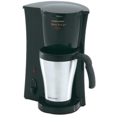 Black & Decker DCM18S Brew N Go Deluxe Coffee Maker With Stainless Steel Mug