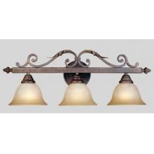 Olympus Tradition Collection Wall Mounted Light Fixture In Cracked Bronze With Silver Finish - 3 Bulbs
