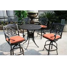 Darlee Flamingo Cast Aluminum Patio Bar Set With Cushions - 42 Inch Round