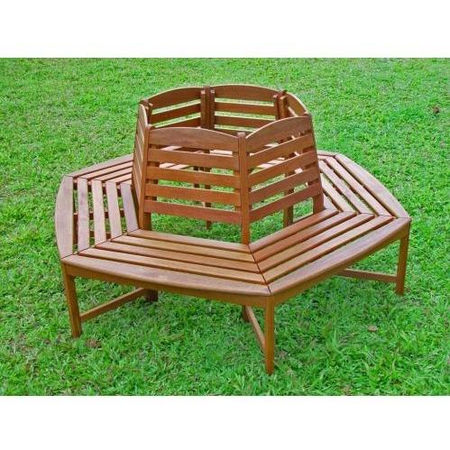International Caravan Acacia Wood Sectional Tree Trunk Bench - Stain