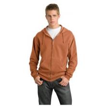 District Threads - Pigment-Dyed Full Zip Hoodie Jacket M - Burnt Orange