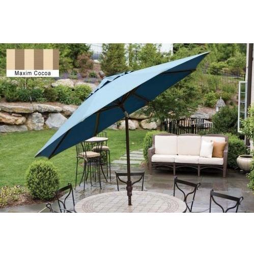 Treasure Garden Outdoor Market Umbrella With Crank And Single Wind Vent, 9 Foot Ft - Maxim Cocoa