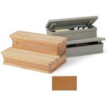 A&B Accessories Recycled Plastic Spa Storage Steps: Two-Tier - 36 Inch Teak