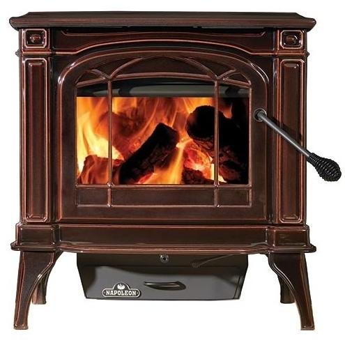 Napoleon 1100CN EPA Cast Iron Wood Burning Stove - Majolica Brown