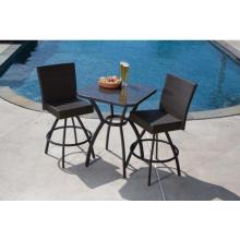 Alfresco Home Vento Granite Top Wicker Outdoor Bistro Set - 29.5 Inch Square