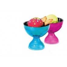 Oggi 2 Piece Acrylic And Stainless Steel Dessert Bowl - PINK