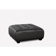 Diamond Sofa Zen Collection All Leather Tufted Square Cocktail Ottoman - Black