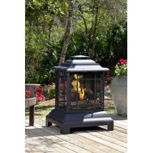Fire Sense Black Powder Coated Steel Rectangle Pagoda Patio Fireplace