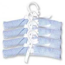 Blue Gingham Seersucker Hangers - 4 Pack
