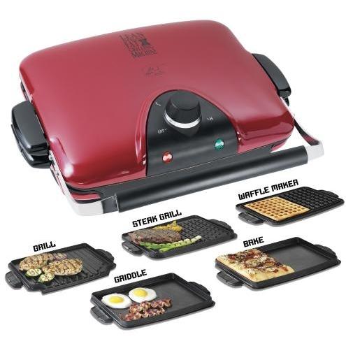 George Foreman GRP90WGR Next Grilleration G5 Grill/Waffler/Griddle - Red