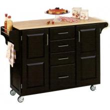 Home Styles Large Kitchen Cart With Wood Top - Natural/Black