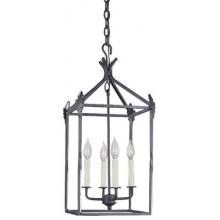 Iron Lanterns Collection Hanging Four Light Fixture In Rust Finish - 4 Bulbs