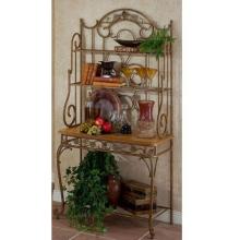 Hillsdale Merlot Bakers Rack - Antique Green Gold