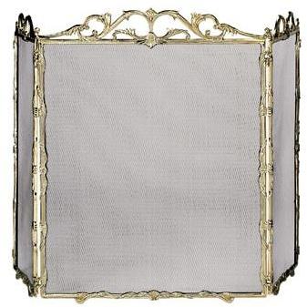 UniFlame Extra Tall 3 Fold Fully Cast Solid Brass Screen