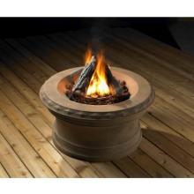 Outdoor GreatRoom Company 36 Inch Santa Fe Propane Gas Campfire With Tan Vinyl Cover