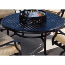 Alfresco Home Weave 52 Inch Bev/Fire Pit Chat Table, Base And Accessory Kit - Antique Topaz