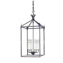 Iron Lanterns Collection Hanging Six Light Fixture In Rust Finish - 6 Bulbs