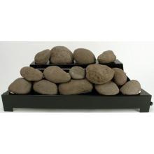 Rasmussen 30 Inch Brown ALTERNA Vent Free Natural Gas FireStones With Black Chassis And Manual Safety Pilot