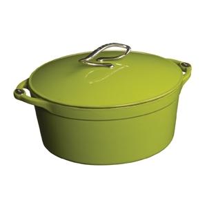 Lodge Dutch Ovens L Series 4 Quart Enamel Cast Iron Dutch Oven, Apple Green - E4D50