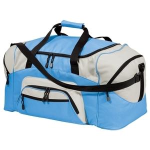 Port & Company Colorblock Sport Duffel Bag - Carolina Blue/Grey Port & Company Colorblock Sport Duffel Bag - Carolina Blue/Grey