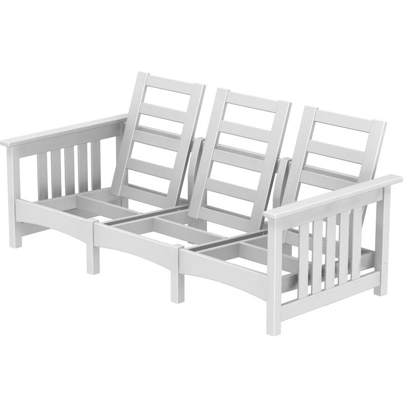 Poly-Wood Recycled Plastic Wood Club Mission Sofa - Cushion Included