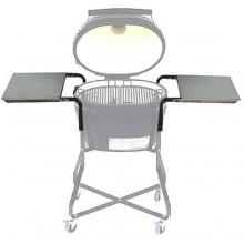 Pair Of Primo Stainless Steel Side Tables (Fits Junior Oval)