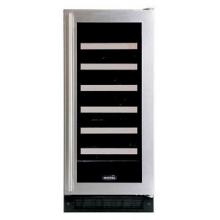 Marvel 23 Bottle Wine Cooler, Black Cabinet, Black Frame Glass Door