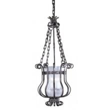 Iron Works Collection Hanging Globe Light Fixture In Natural Iron Finish - 4 Bulbs
