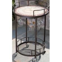 Alfresco Home Colosseo 20 Inch Round Serving Cart
