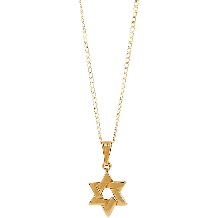 Elegant Baby Infant Gold Star Of David Necklace