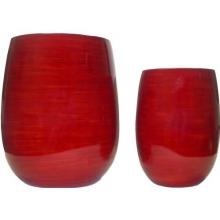 Alpine Fiberglass Planter - Set Of 2 (Bamboo Red)