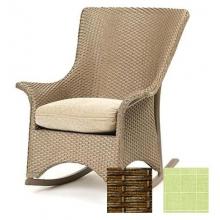 Lloyd Flanders Mandalay Porch Rocker In Bark Finish And Francois Willow Fabric.