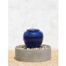 Campania Glazed Nirvelli Low Jar Fountain - Round Basin