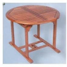 Eden Outdoor Living Plymouth Keruing Wood Expandable Table 38 Inch Round