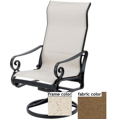 Suncoast Soleil Sling Supreme Swivel Tilt Chair - Pebble Frame And Raku Fabric