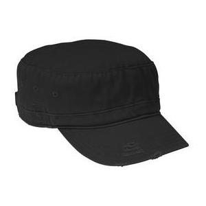 District Threads - Distressed Military Hat One Size Fits All - Black