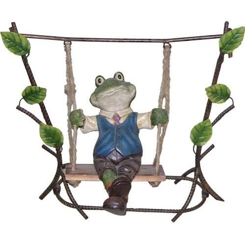 Alpine Statuary - Frogs Sitting In Hammock