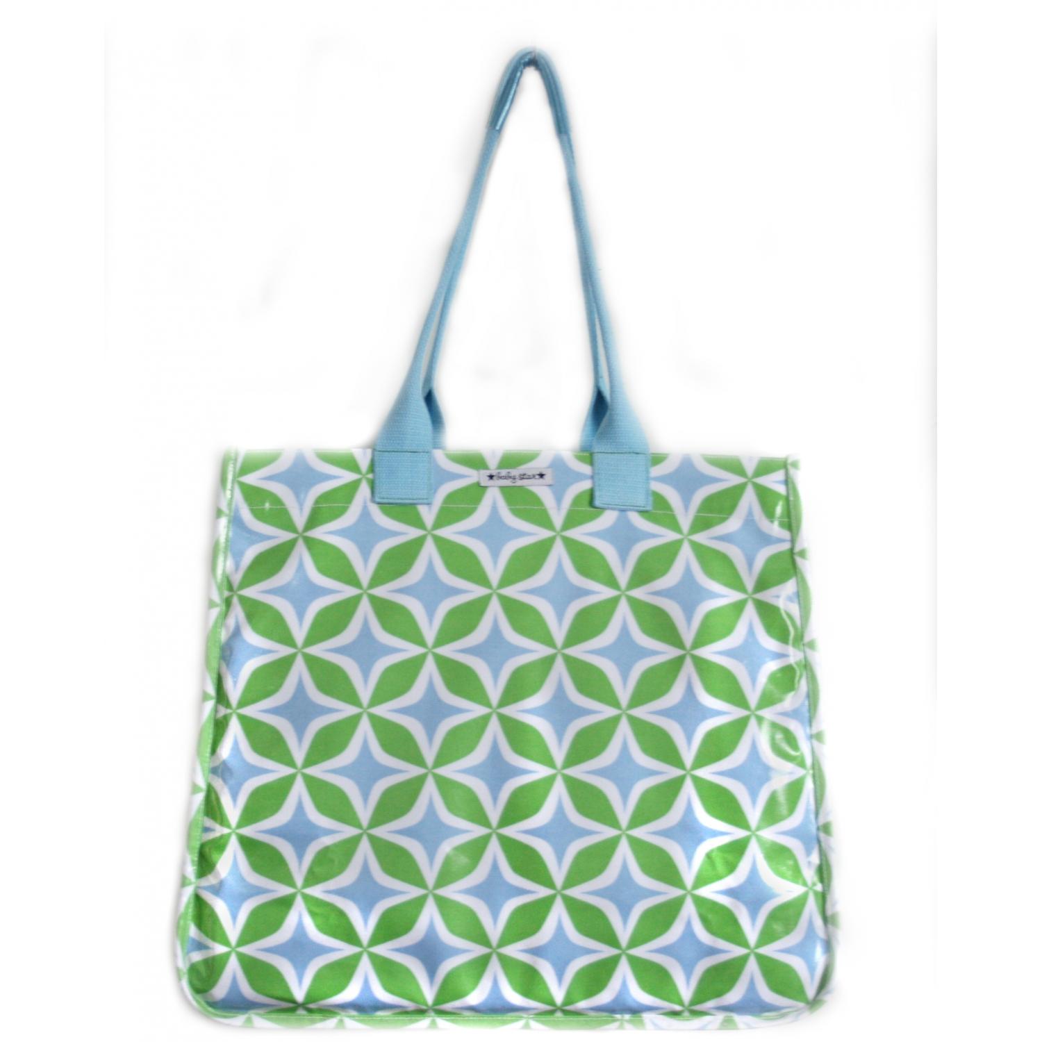 Baby Star Rock The Tote Print Diaper Bag - Four Square Blue